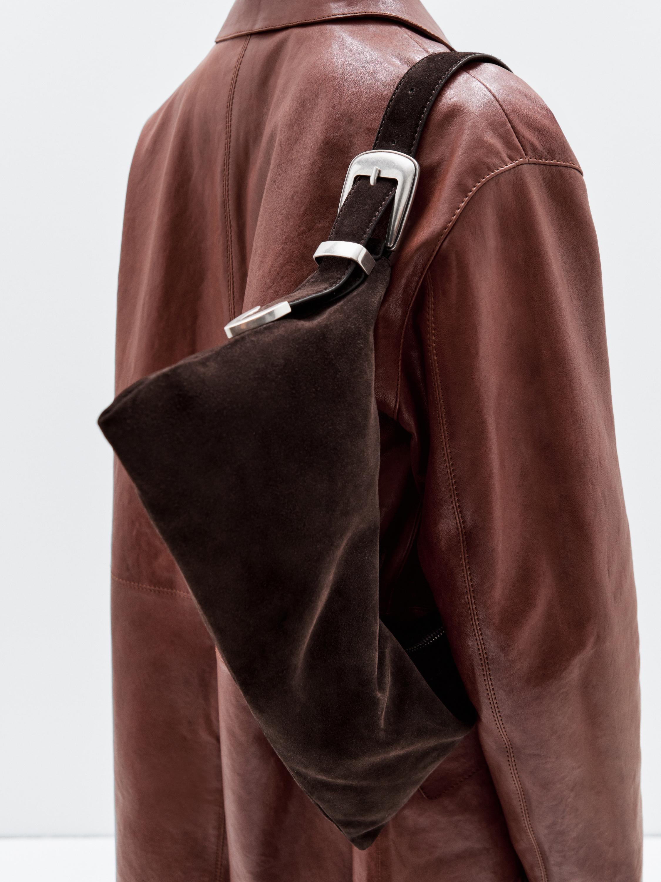 Medium-sized split suede bag